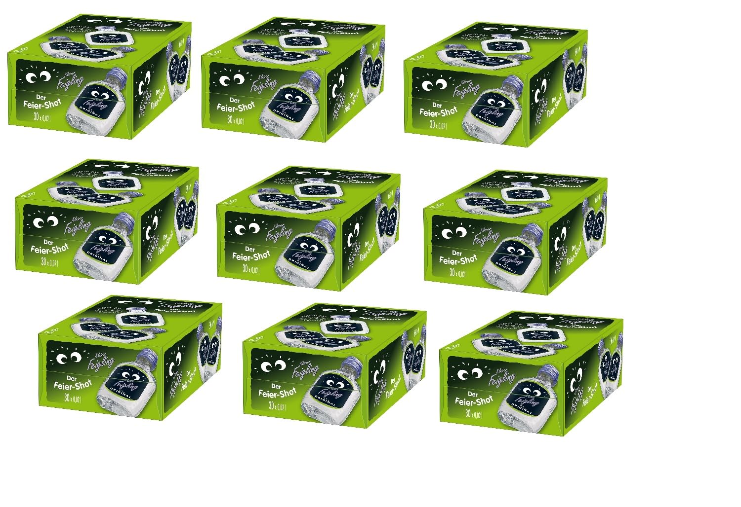 Kleiner Feigling Mega Paket (270 x 0,02l Glas Fläschchen) Orginal 20% Behn + Space Riegel von Onlineshop Bormann