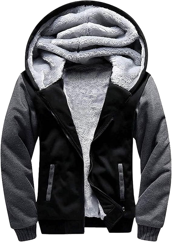 GEEK LIGHTING Boys Sherpa Lined Hoodie Kids Fleece Sweatshirt Full Zip Hooded Jacket