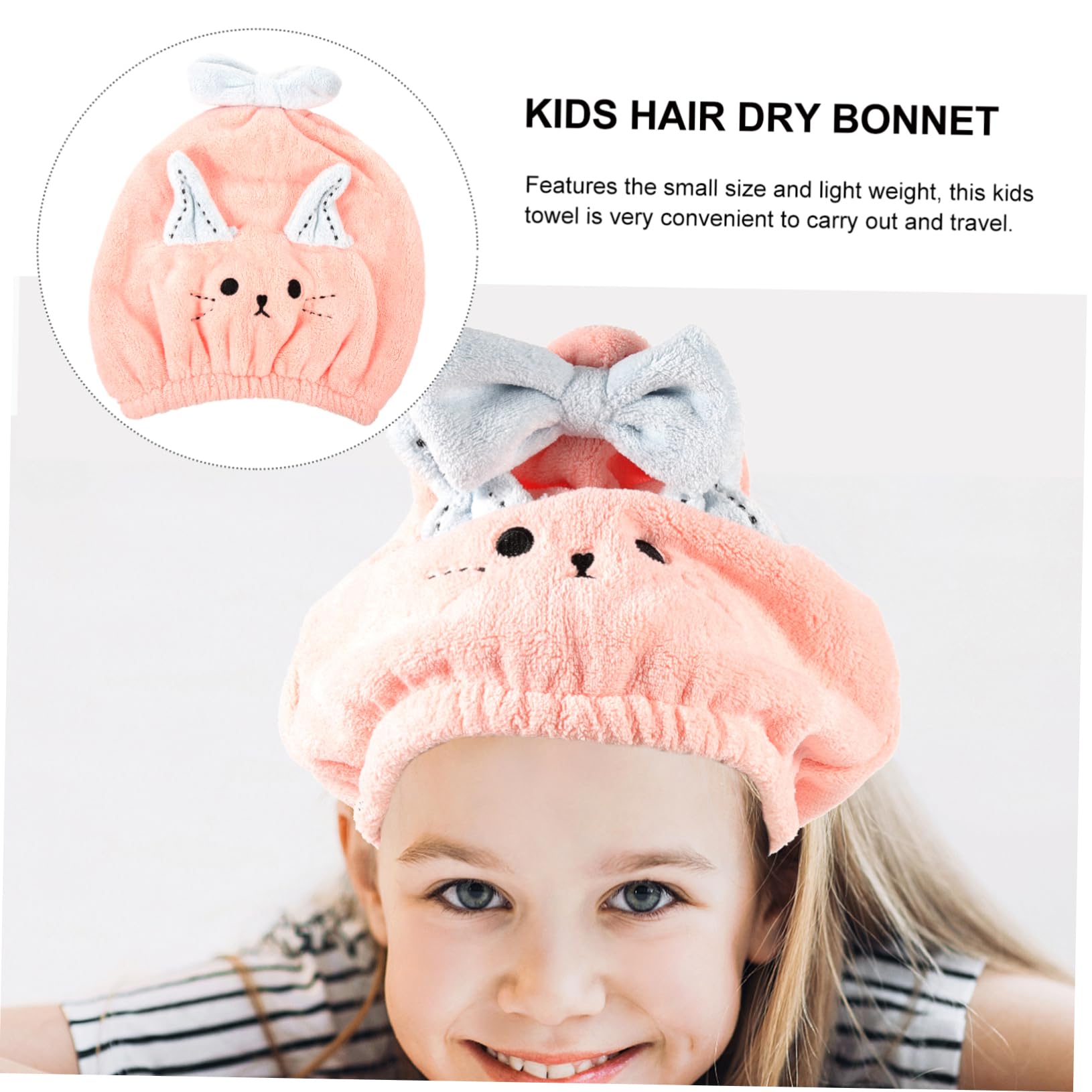 Healvian Cartoon Hair Towel Wrap Soft Fleece Hair Drying Hat for Fast Drying Hair Wrap for Boys and Comfortable and Absorbent Design