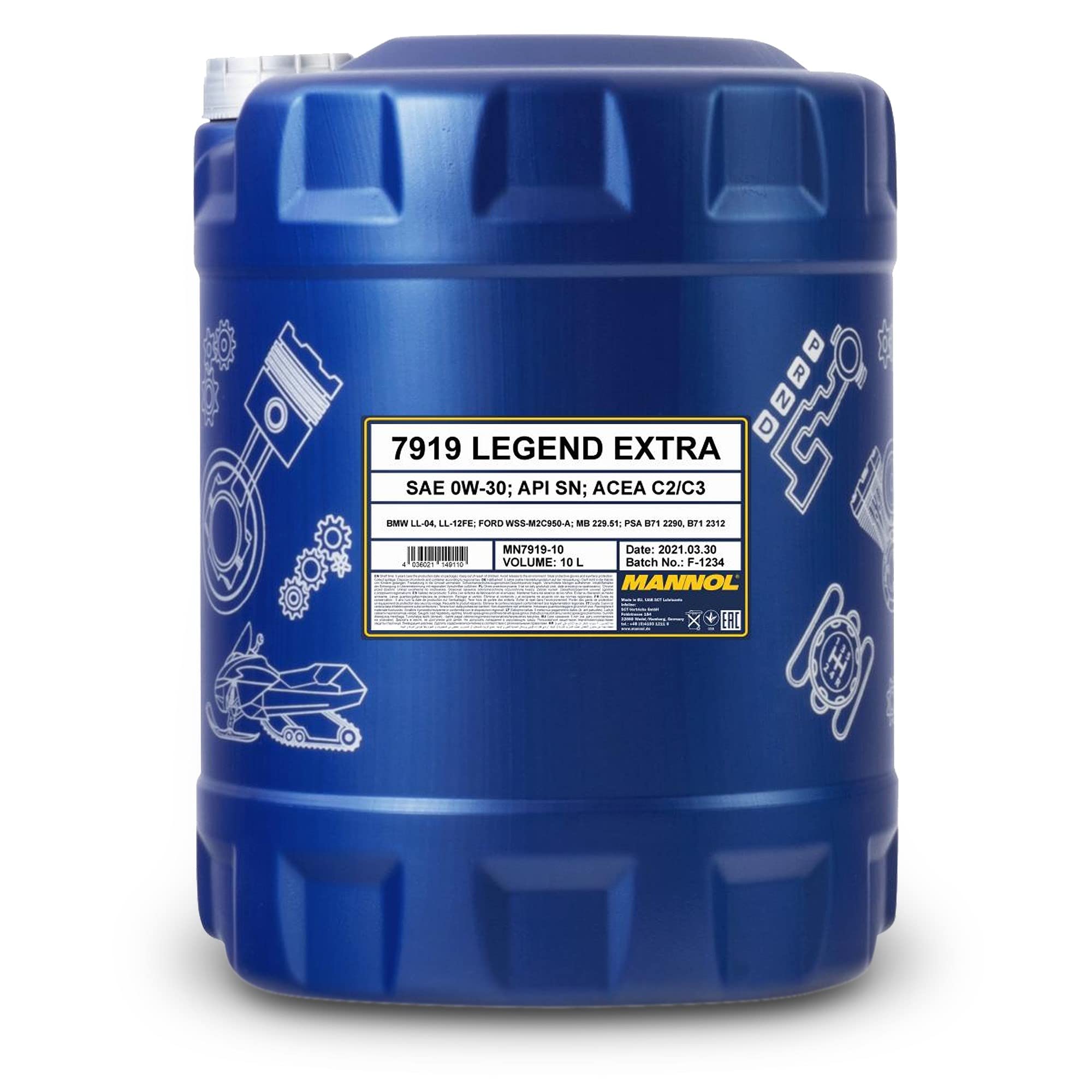 MANNOL 1 x 10 Liter, Legend Extra 0W-30 229.51 Motoröl
