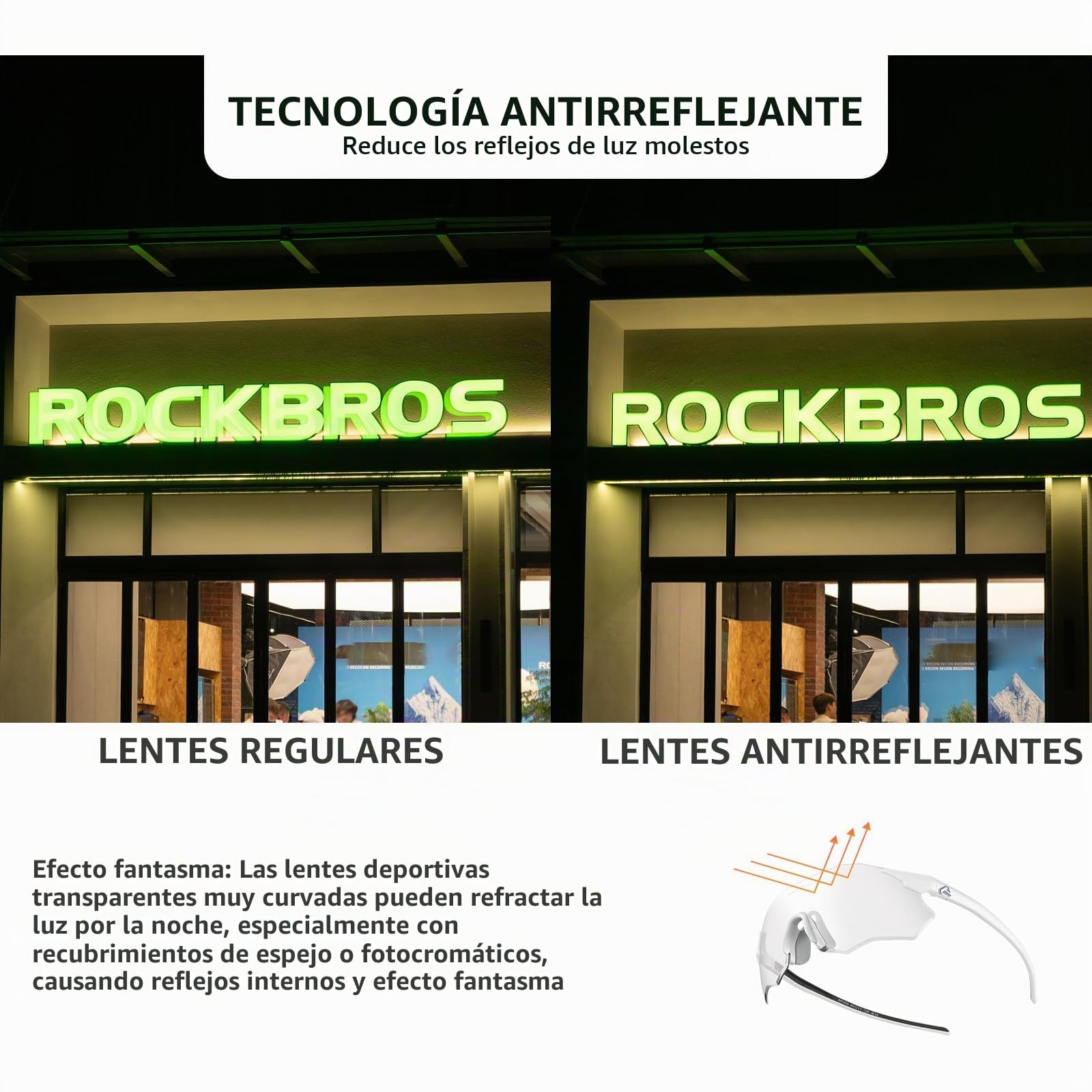 ROCKBROS Gafas de Ciclismo Fotocromáticas Sin Marco Gafas de Sol Deportivas con TR90 Hombre Mujer UV400 para Running MTB y Deportes