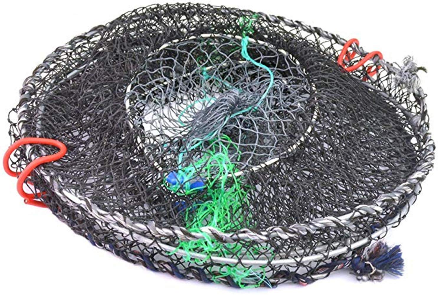 Piège à grenouilles, crevettes, crabes, carabiner, filet en nylon, 30 x 55 cm