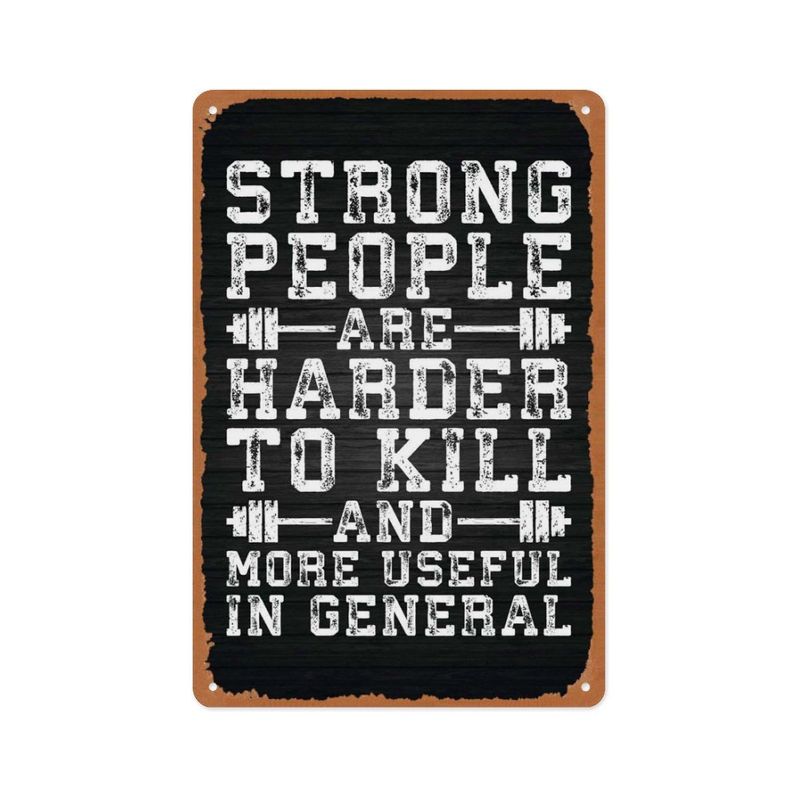 peiyeety Gym Motivation Poster 8x12 Inch Vintage Metal Sign Home Man Cave Art