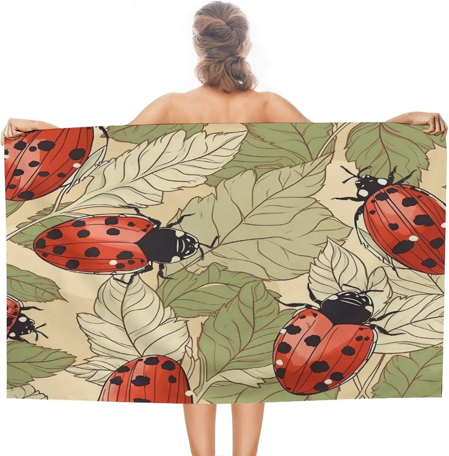 Swimming Towel, Ladybug Printed Fashion Towel,Portable Towel,Durable Towel