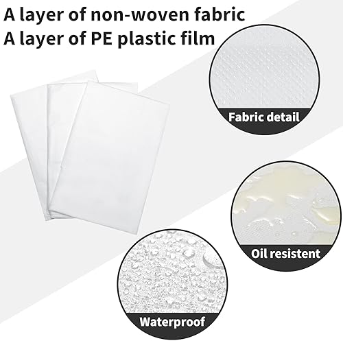 Miniatura 2 de Breling 100 sábanas desechables de 31.5 x 71 pulgadas, sábanas de mesa de masaje, tela de spa no tejida, impermeable, a prueba de aceite, accesorios