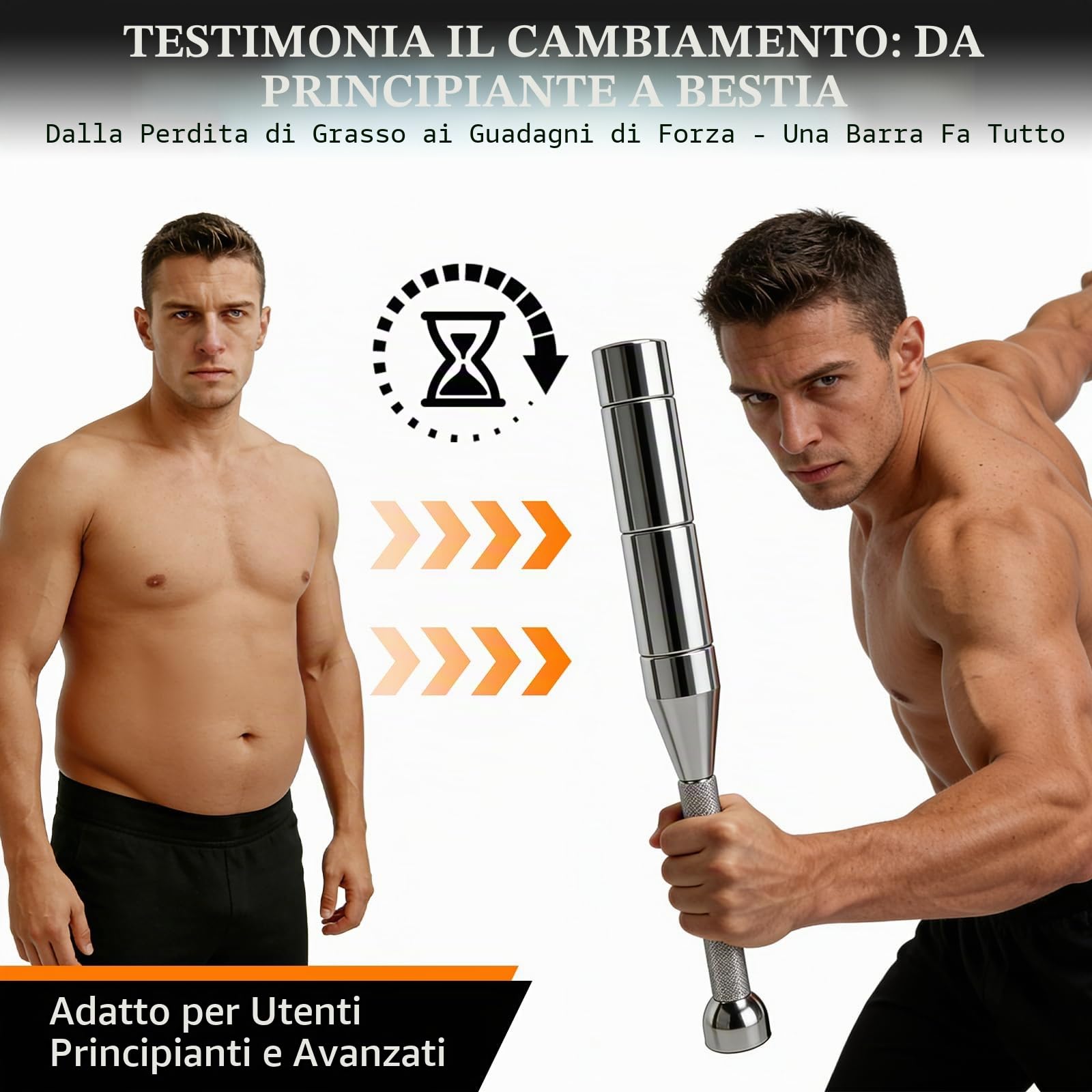 Macebell Regolabile 3–8 kg Indian Clubbell, Steel Mace Bell Solido Acciaio, Impugnatura Antiscivolo, Adatto per Domestico e Palestra, per Allenamento della Forza Uomo, Spalle, Presa e Avambracci