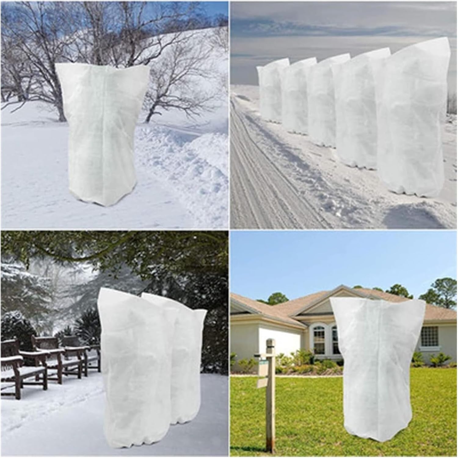 Plant Frost Protection Covers, Garden Fleece Frost Protection Covers for Plant with Drawstring, Large Winter Plant Frost Protection Covers(180 * 210cm)