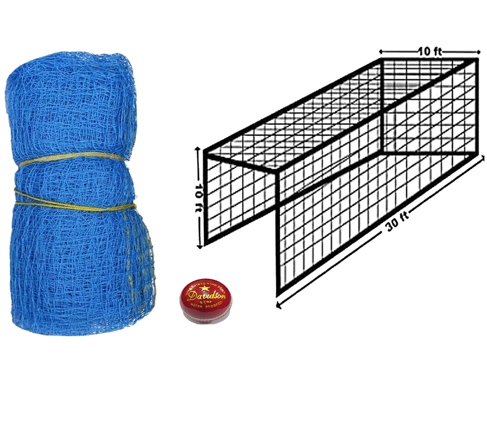 LARA Cricket Roof Net (100 x 10) with 1 Ball, Solid Professional Net(4 Sides)-image-44