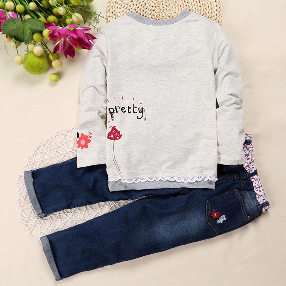 bébé fille à manches longues Top et Jeans Outfit Ensemble