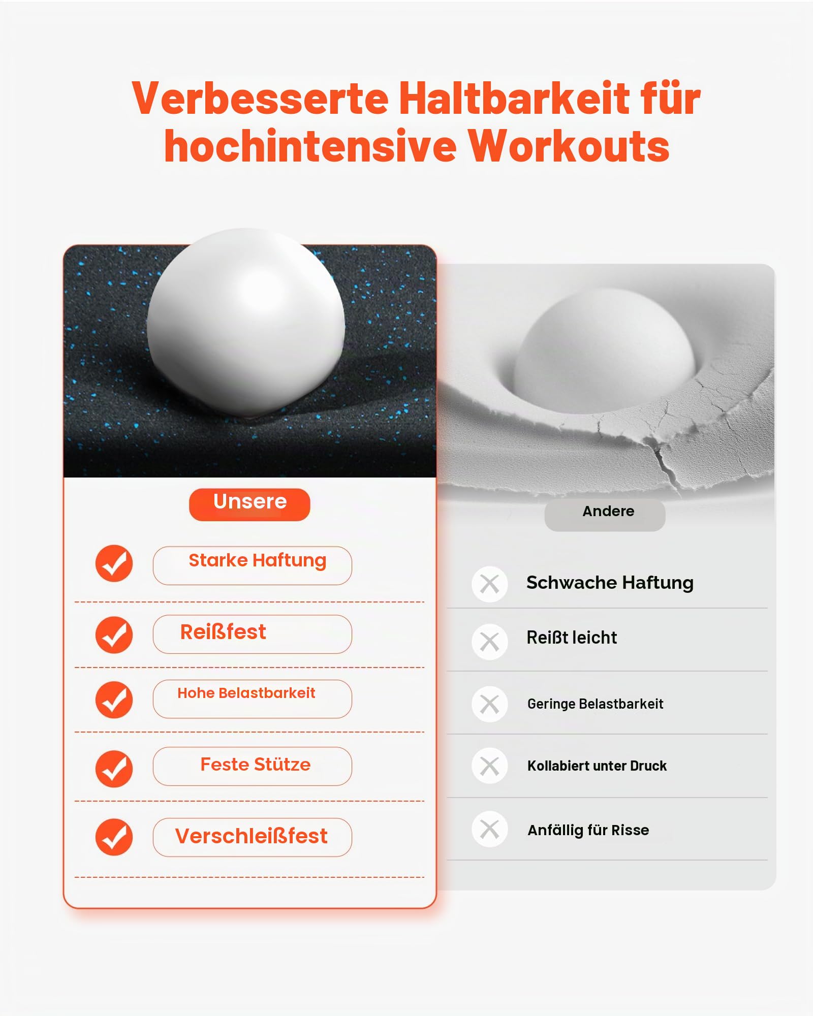 VEVOR Bodenmatten 12 STK. Gummioberfläche & Eva-Schaum, 61 x 61 cm Trainingsmatten mit 48 Quadratfuß Abdeckung, ineinandergreifende Gymnastikmatten für Fitnessstudio Garage, Schwarz & Blau