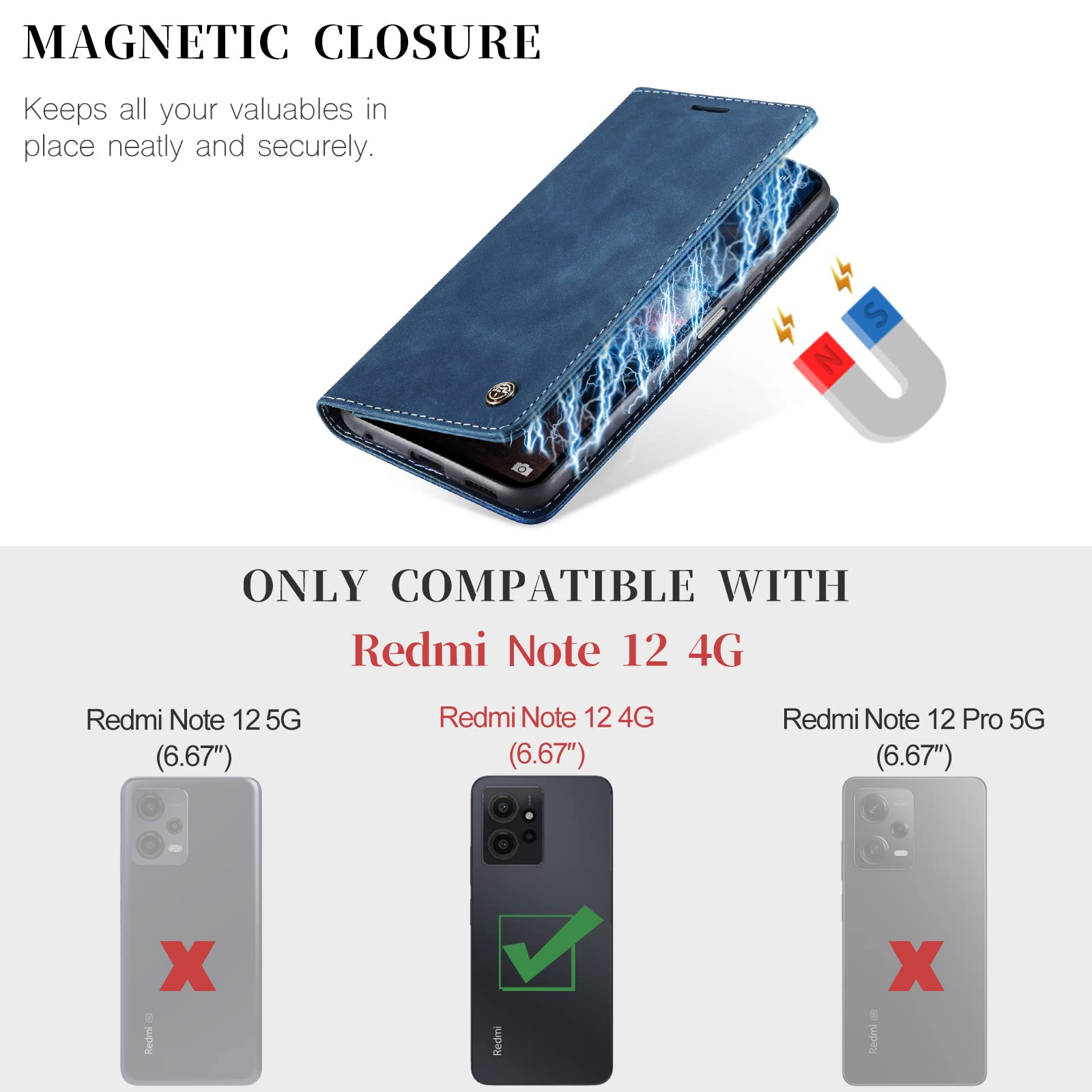 Leder-Flip-Hülle Für Xiaomi Redmi Note 12 Pro 5G / Poco X5 Pro – Mit Kartenfach, Magnet & Standfunktion