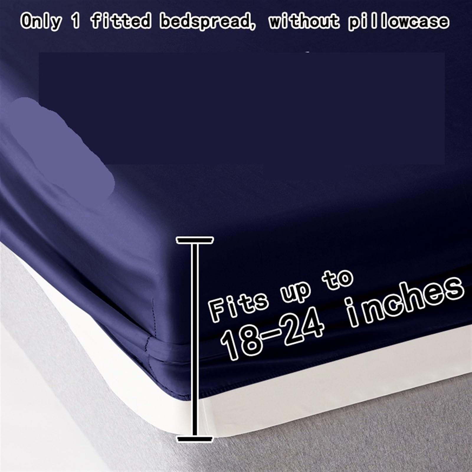 Extra Tiefes Spannbettlaken 1 ultratiefes Bettlaken mit Taschen, Mattes in Dunkelblau fürs Schlafzimmer, weiche und atmungsaktive Bettwäsche (geeignet for Matratzen 45–60 cm Dicke)(120x200cm)