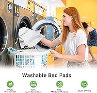 Vista 7 de Bed Pads Washable Waterproof for Incontinence Adults, Reusable Wetting Pad Mattress Protector Underpads Tuckable Quick Dry, Fits Queen Size Bed, 36