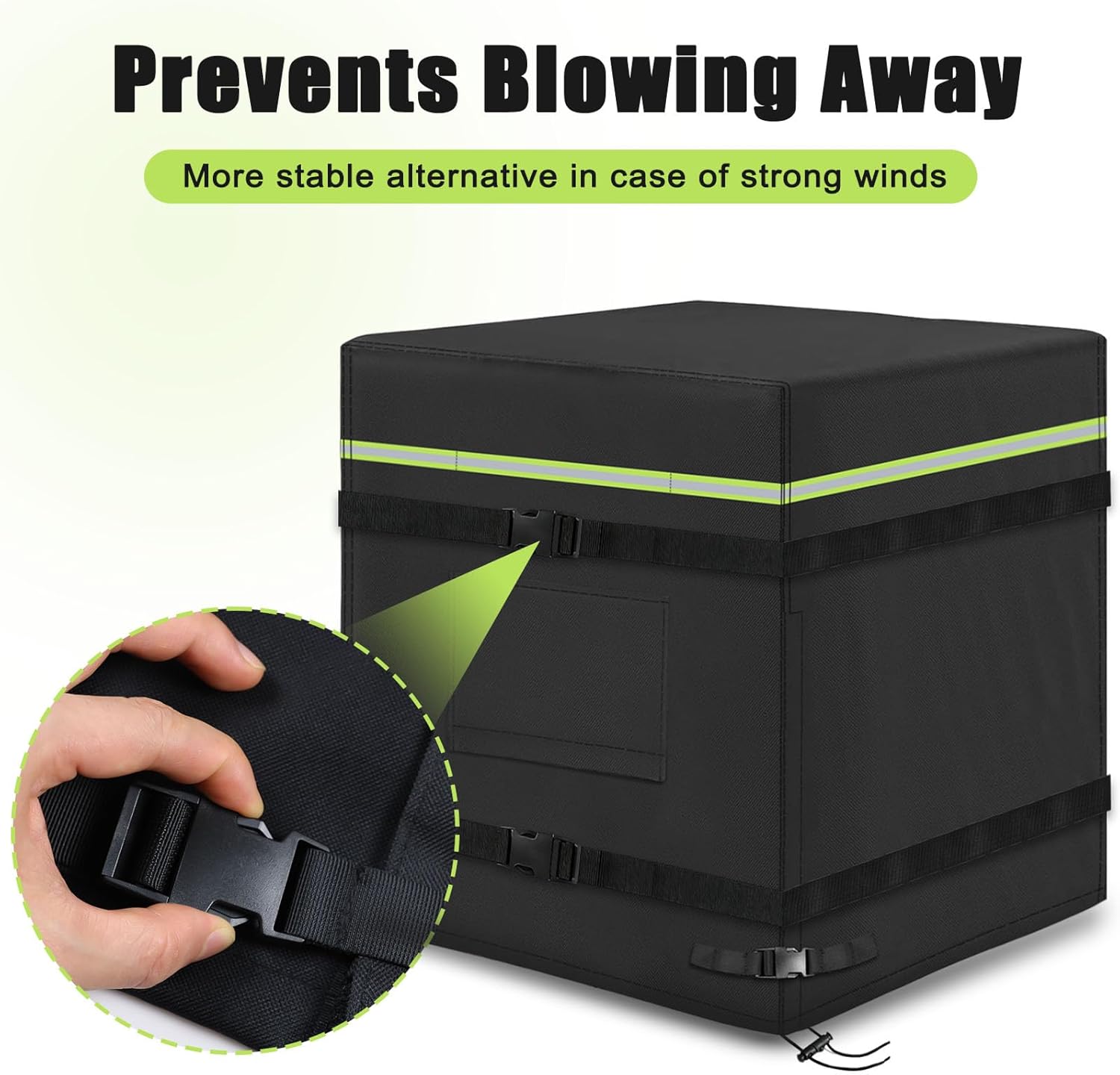 Air Conditioner Cover for Outside Units 30x30x32 inches, 600D Oxford Fabric AC Cover, Central a/c Covers with Reflective Tape, Waterproof Windproof thumbnail
