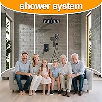Vista 8 de Sistema de Ducha Moderno de Lluvia de Latón Juego de Grifería con Válvula y Desviador Mezclador de Ducha con Ducha de Mano de Alta Presión Válvula