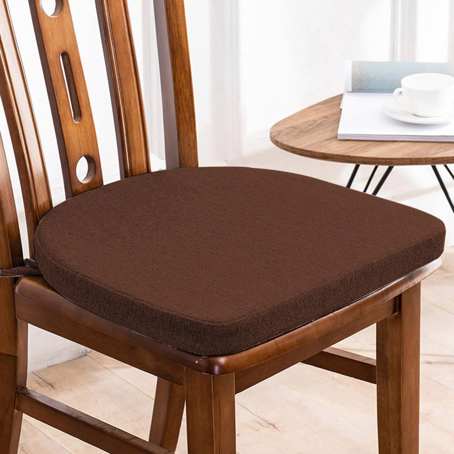 Coussin de chaise de salle à manger en U gris clair épais et confortable
