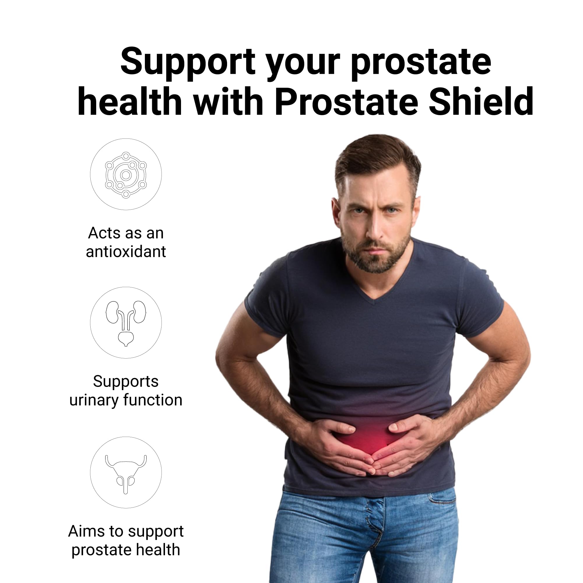 FOR HIM FOR HER Prostate Shield – Prostate Support with Lycopene, Pomegranate, and Zinc – Supports Men’s Health, Urinary Function, and Antioxidant Protection – 60 Veg Capsules 3