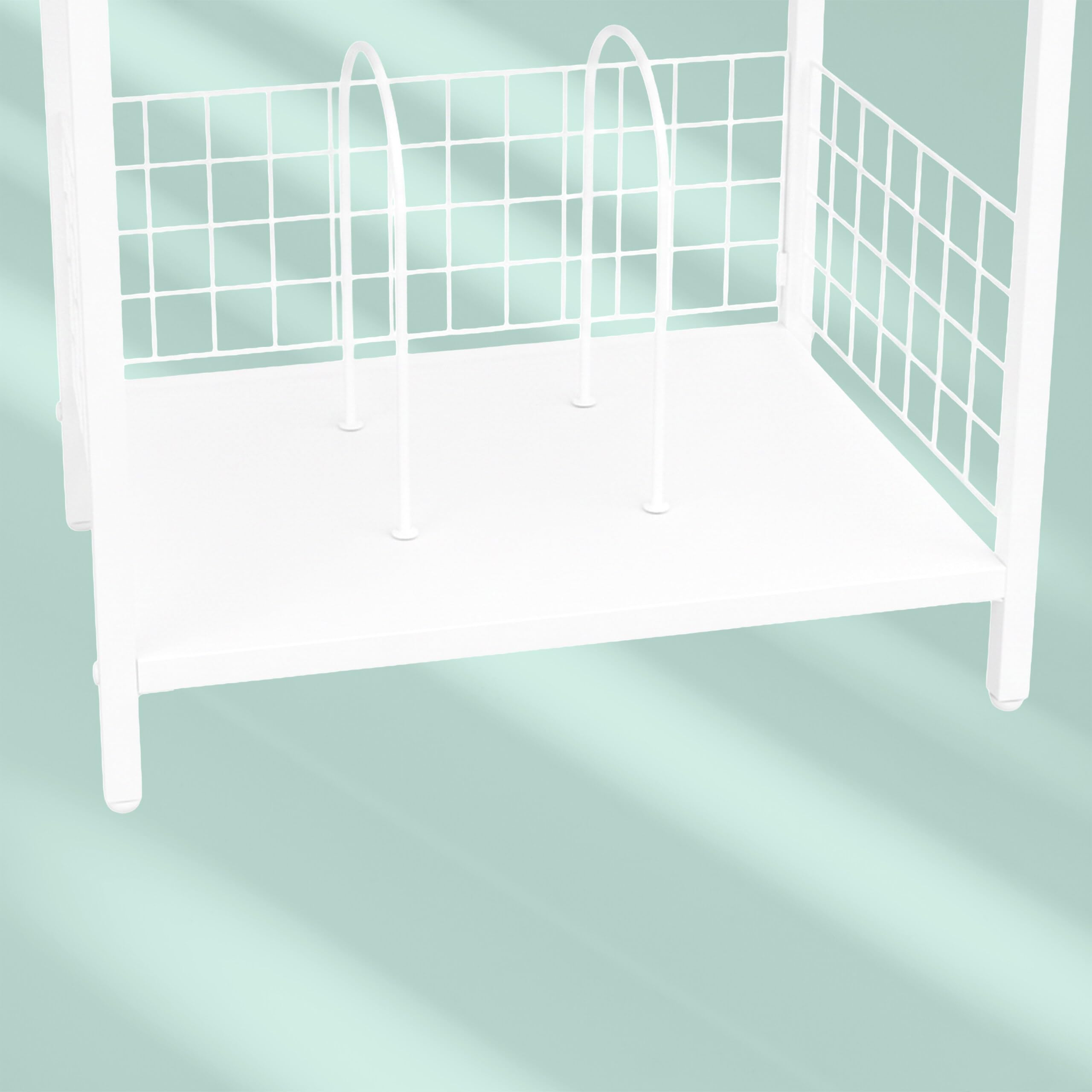 Relaxdays Meuble pour Platine Vinyle, 3 Niveaux, séparateurs, H x L x P : 65 x 40 x 30 cm, Fer/MDF, Blanc