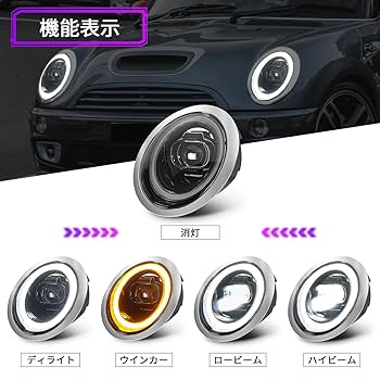 Amazon | Archaic ミニクーパー ヘッドライト mini R50 R52 R53