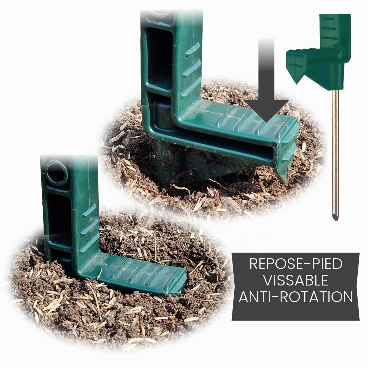 Lot de 20 piquets de clôture en plastique de 105 cm | Poteaux de clôture électriques mobiles renforcés | Comprend des clips adhésifs de 40 mm (bleu)