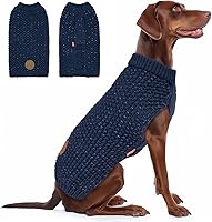 Vista 27 de KYEESE Suéter para Perros Grandes con Agujero para Correa Pullover Cálido con Hilo Reflectante Macho Tejido Grueso Elástico de Punto Abrigo