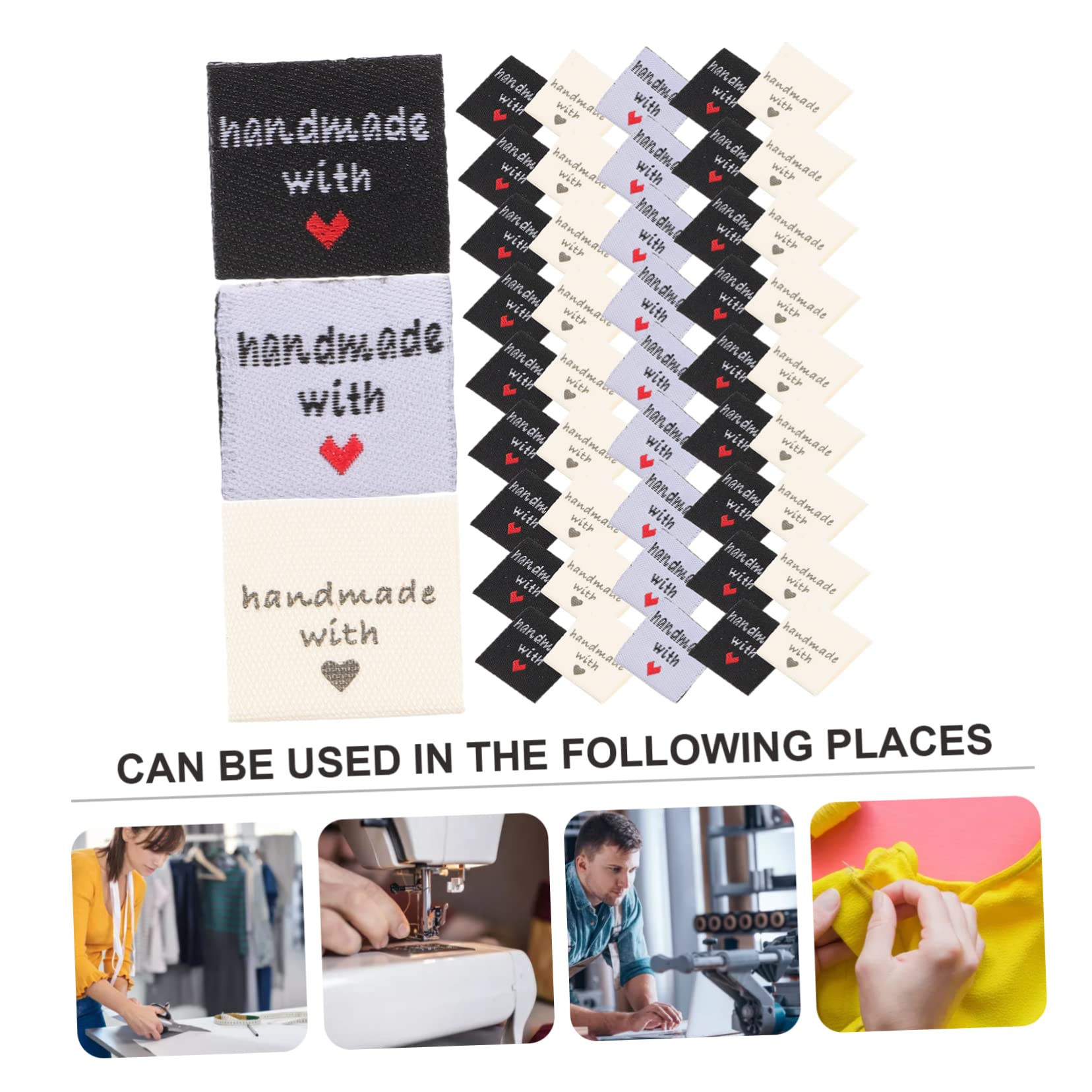 ARTIBETTER 5 Sätze Kleideretiketten Diy Nählabels Aus Hochwertigem Hellgelb Für Bekleidung Taschen Schuhe Und 150 Stück * 5