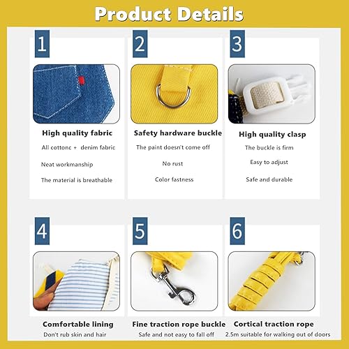 Miniatura 3 de Ropa de conejillo de indias, ropa suave de hurón con arnés de conejo para mascotas y correa, mini bolsa para sombrero, lindo broche para collares de