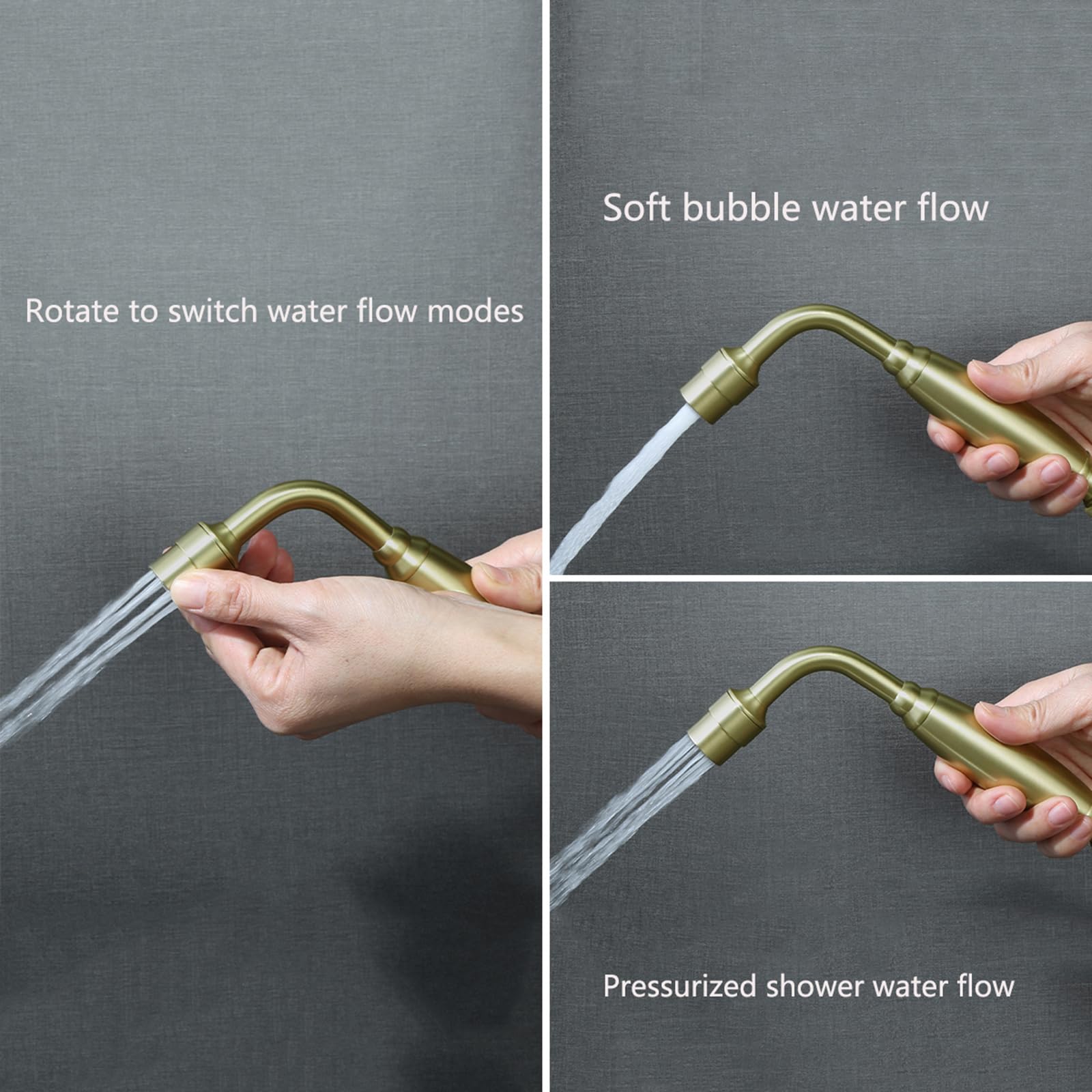 Pulvérisateur de Bidet À Main Sortie D'Eau À Double Mode en Laiton Douchette Wc Reglable pour L'Hygiène Personnelle Or