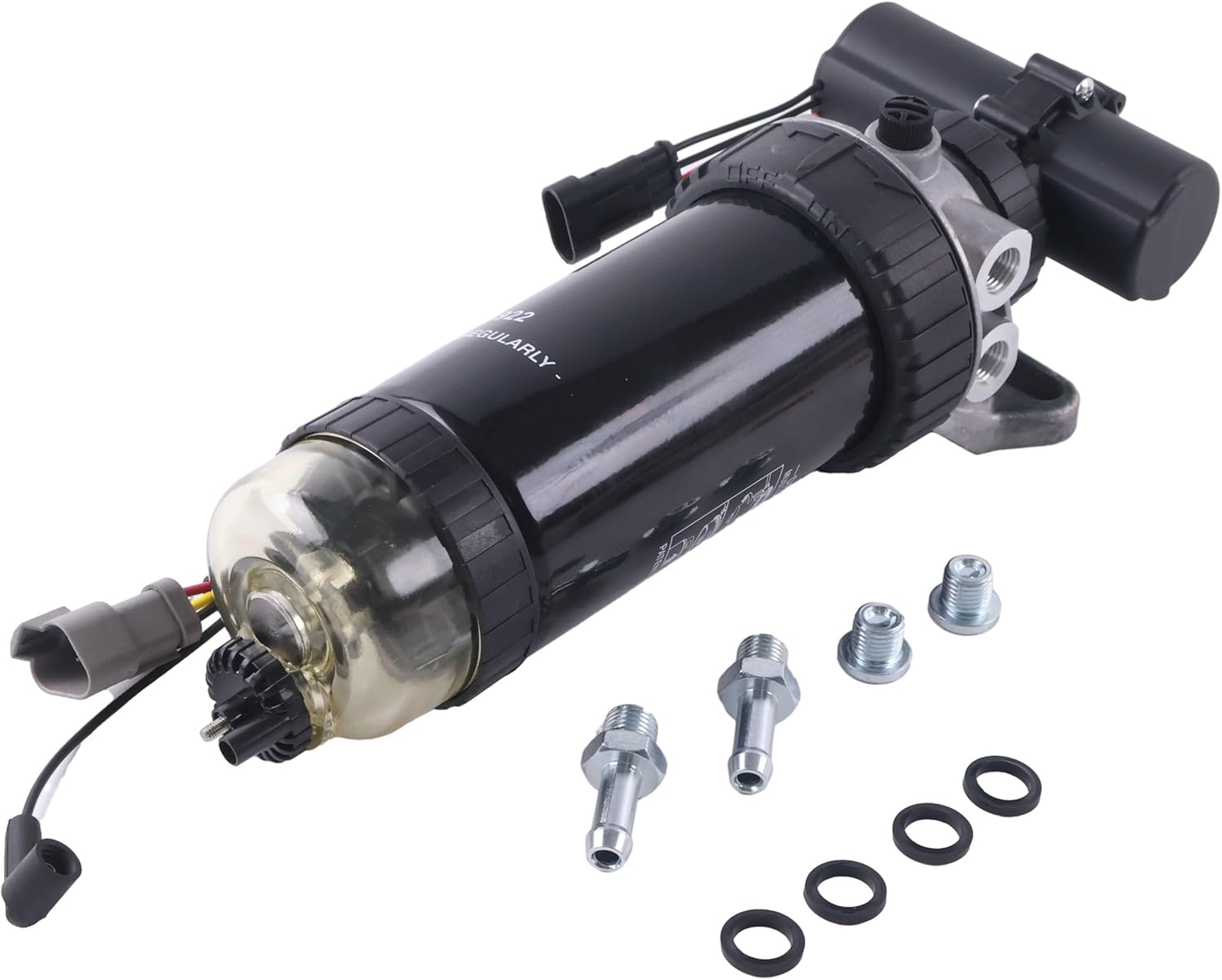 12V Fuel Filter Water Separator With Sensor Combo RE529641 RE541922 RE541921 Compatible With JD 120D 130G 130GLC 160DLC 160GLC 180GLC 200DLC 200G 210G Excavator 3029 4045 6068 6090 Engine