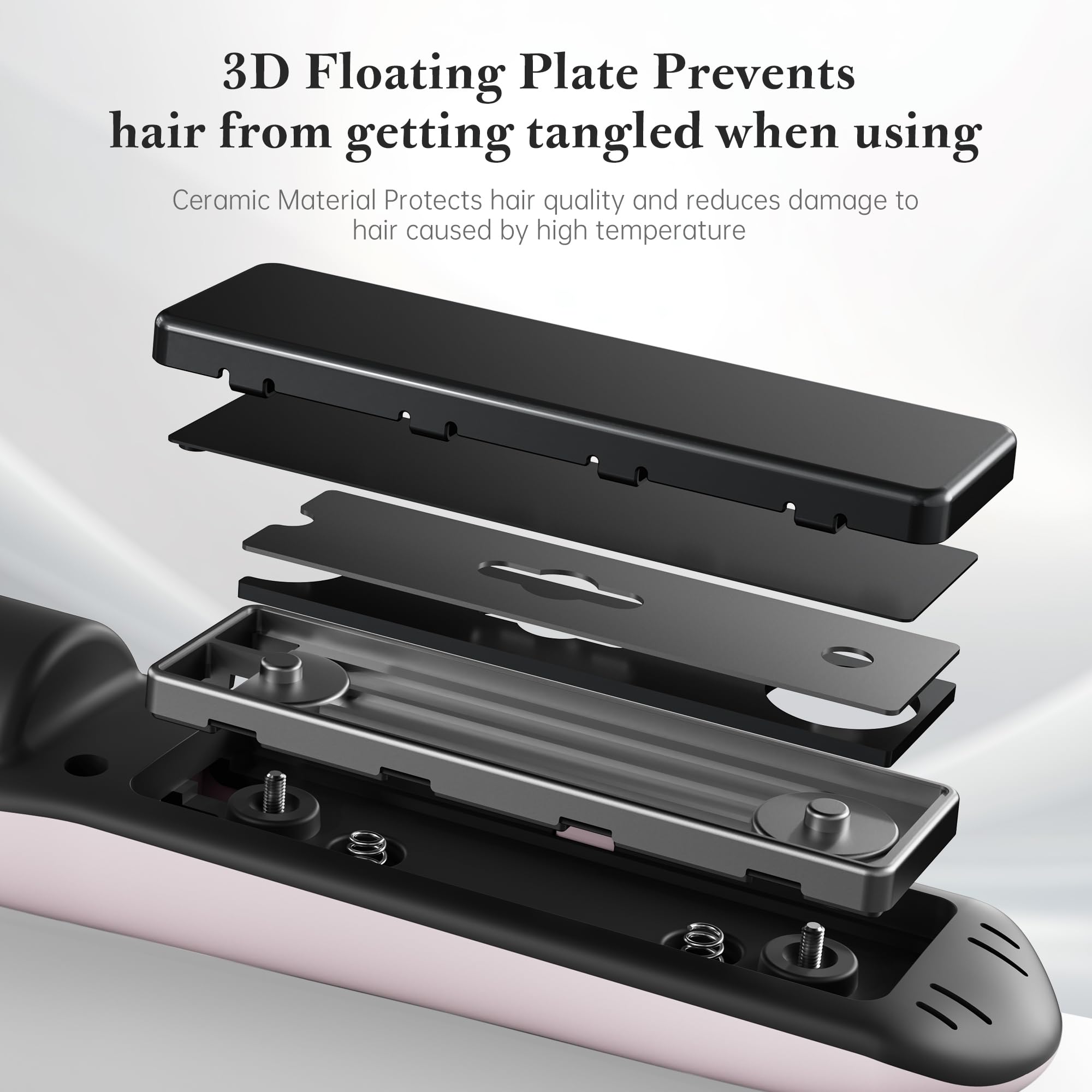 Mini Piastra da Viaggio per Capelli Senza Fili, 2 in 1 Piastra Capelli Senza Fili e Arricciacapelli, 175℃-215℃ Piastre per Capelli Corti per Donne/Uomini, 5000mAh Cordless Hair Straightener