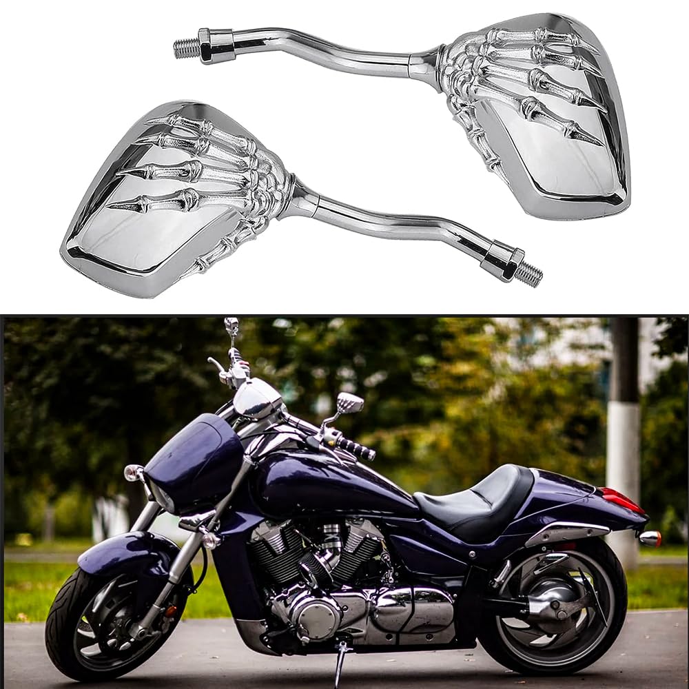 DREAMIZER Rétroviseurs Latéraux Moto 8mm 10mm, Réglables à 360