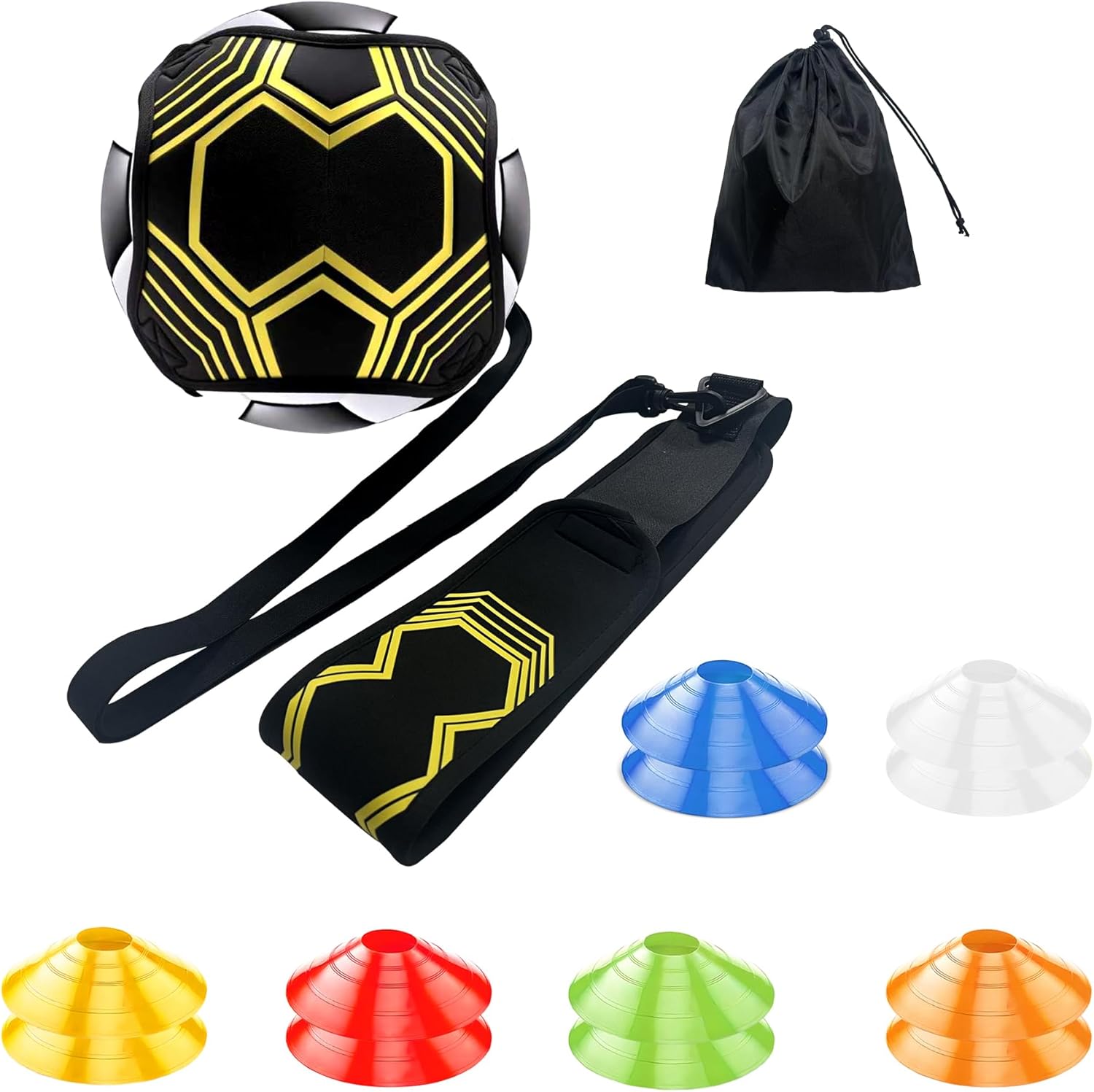 Entrenador de fútbol, equipo de entrenamiento de espalda para niños y adultos, cinturón de cintura ajustable para entrenamiento de malabares de