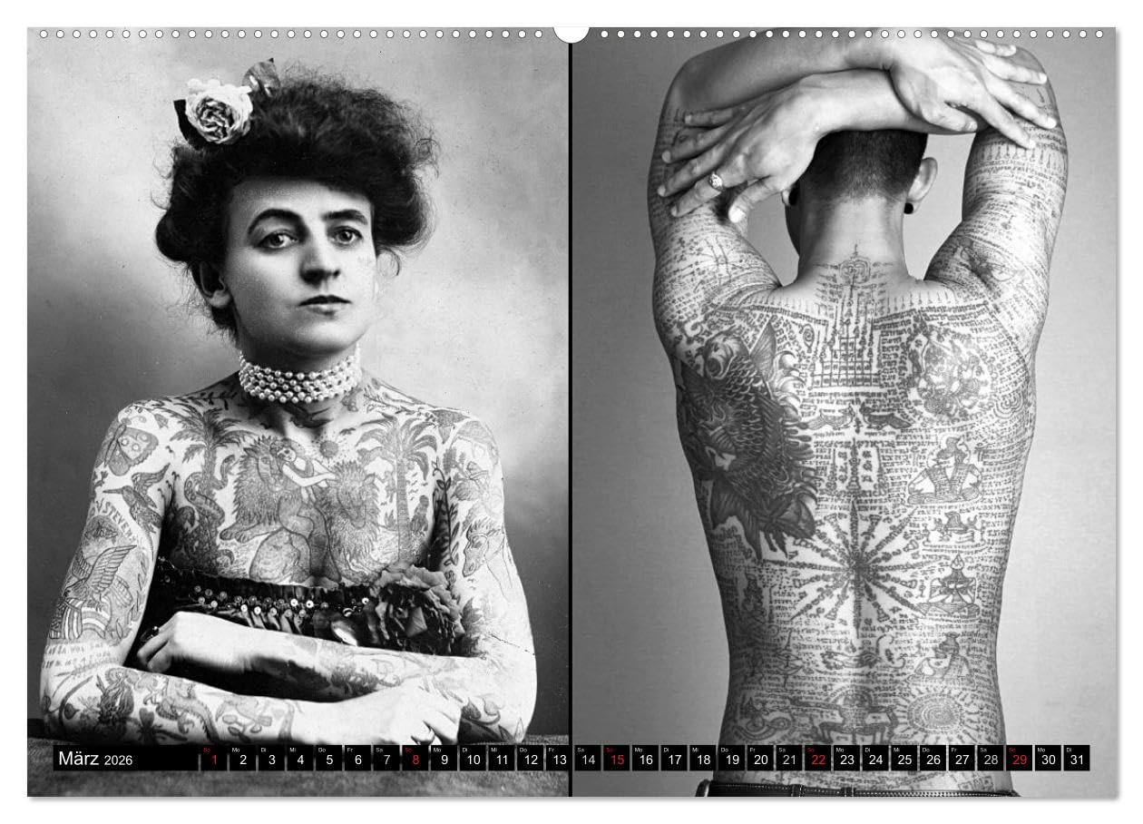 Körperkult Tattoo (hochwertiger Premium Wandkalender 2026 DIN A2 quer), Kunstdruck in Hochglanz: Ausdrucksstarke Fotos und Bildkompositionen von ... unterschiedlichen Trägern (CALVENDO Kunst)