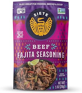 Beef Fajita Seasoning Mix | Seasoning for Beef, Shrimp, and Veggies | Gluten Free | Vegan | Non GMO | Whole30 Approved | 6 Packets (42 Servings)