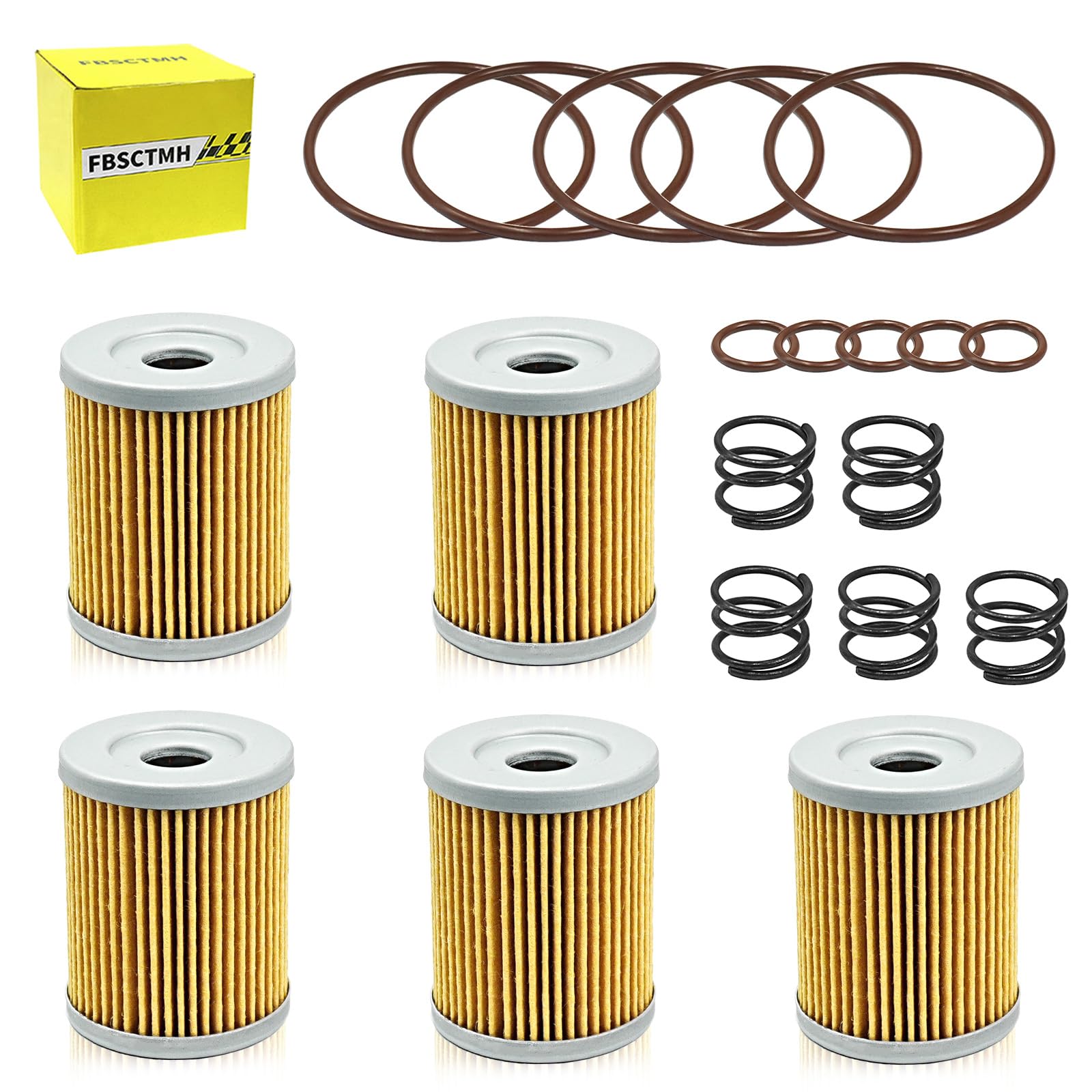5Pcs Oil Filter Kit Compatible with Suzuki DR125/SE DRZ125L DR-Z125 DR200 DR200S/SE Quad Runner 160 230 250 300 King Quad 250 300 Ozark 250