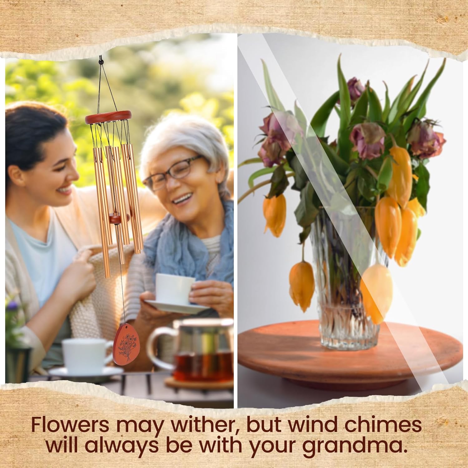 Gifts for Grandma from Granddaughter Grandson, Wind Chimes for Outside, Thanksgiving Christmas Birthday Gift for Grandmother - Windchimes Outdoors - Image 5