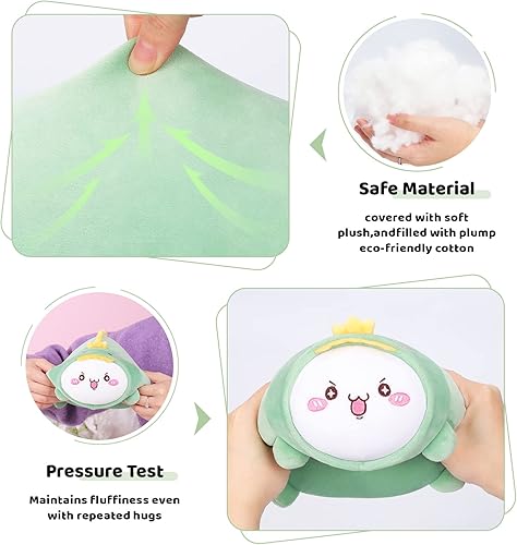 Miniatura 32 de AIXINI Bonita almohada de felpa de ajolote rosa de 8 pulgadas, animal de peluche luminoso de salamandra ajolotl, suave peluche Kawaii para abrazar