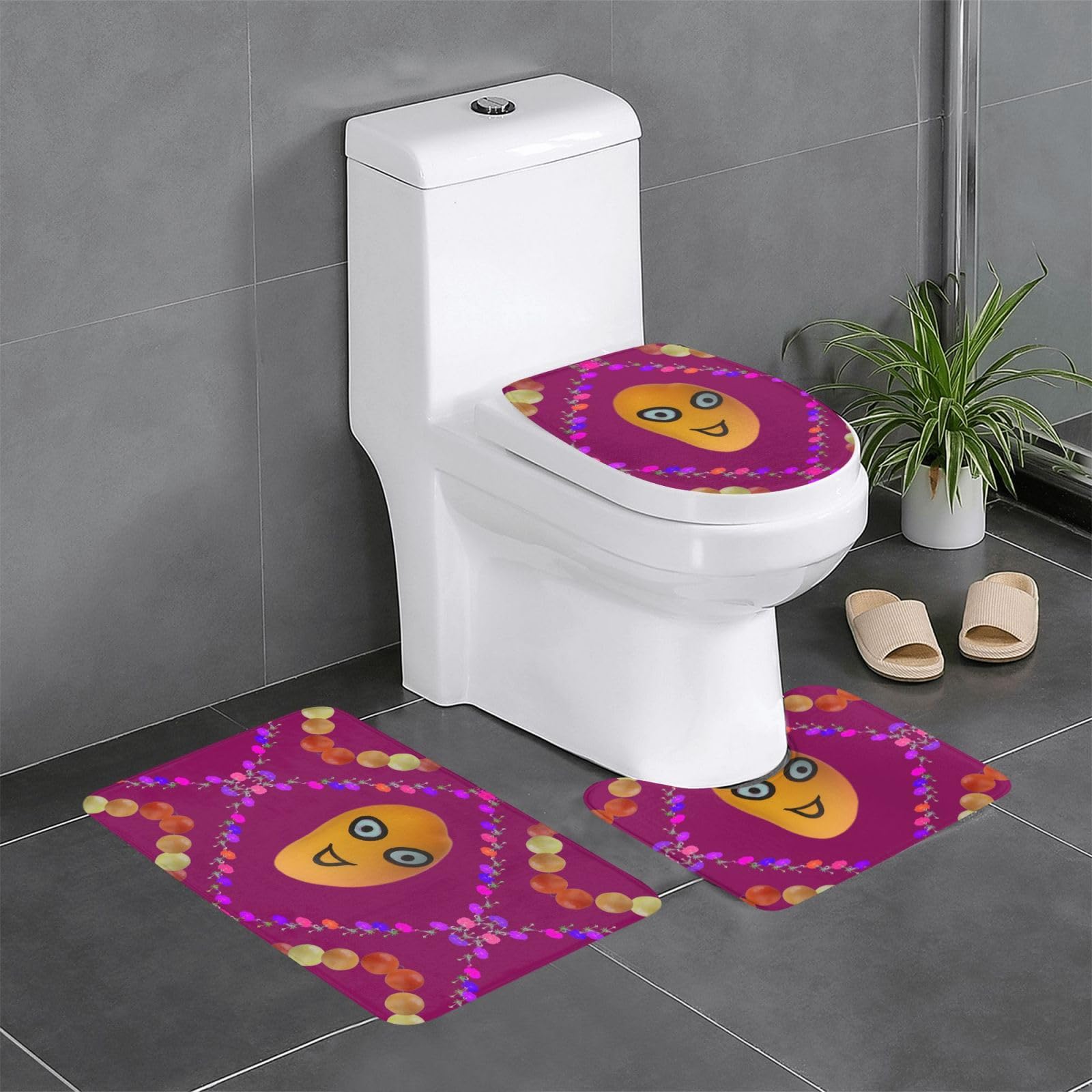 Tapis de salle de bain absorbants et antidérapants Smiley Mango