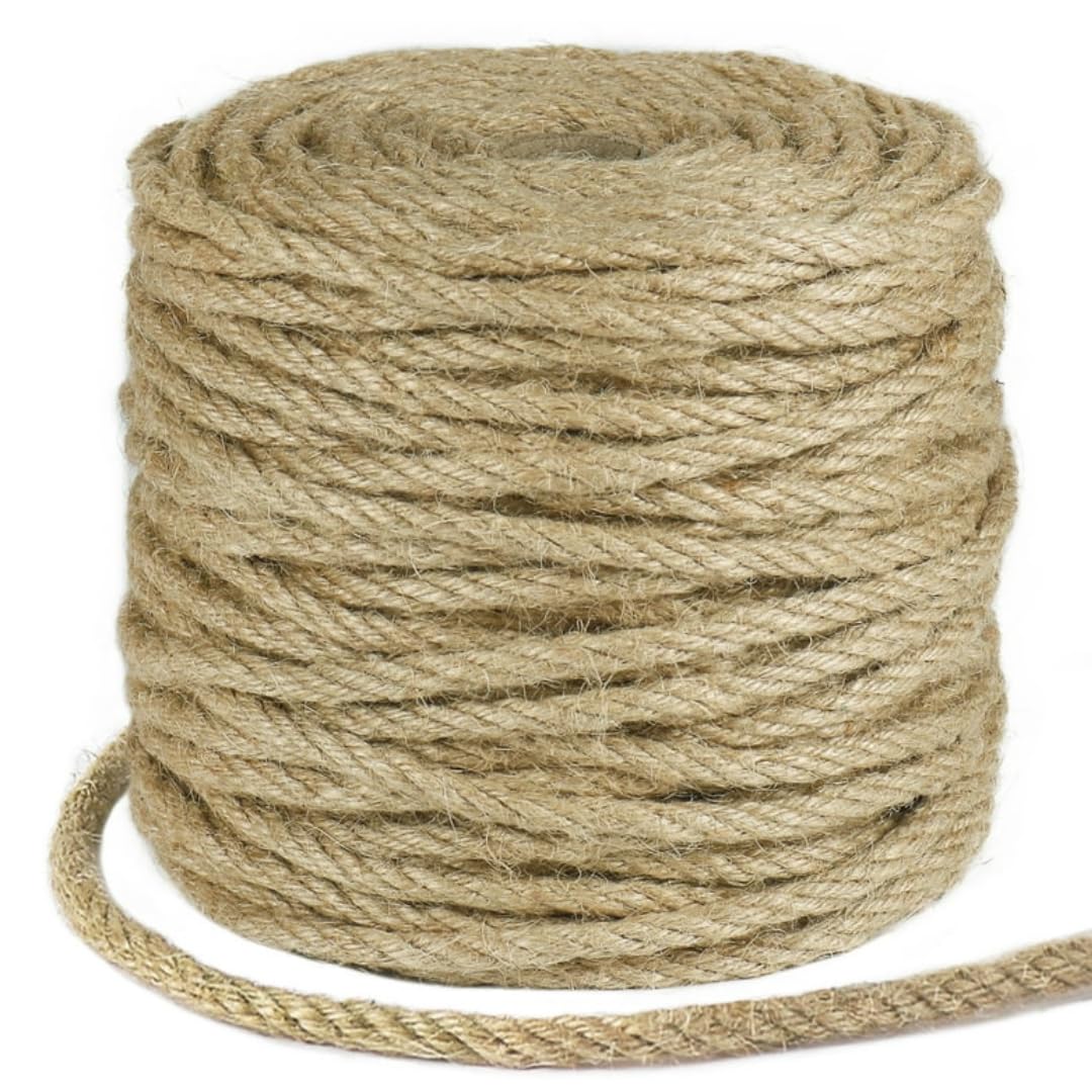 Natural Jute Rope Sanal | 4 Ply Thick & 10 Meter Length | Woven Twine for Crafts, Gift Wrapping, Home & Garden Use DIY | Decoration | Bundling | Floral Projects (Pack 1)-image-12