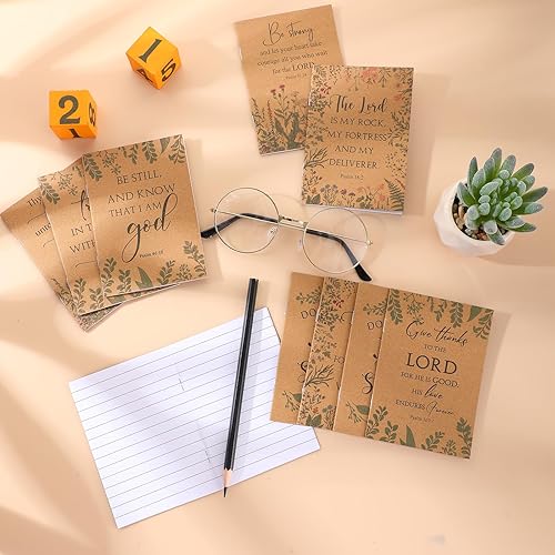 Miniatura 3 de Ctosree 200 cuadernos inspiradores con versículos bíblicos, bloc de notas cristiano, diario de oración de papel kraft a granel para mujeres,
