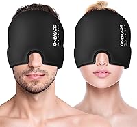 Vista 1 de ONLYCARE - Gorro para aliviar migrañas, calmante, envoltura de gel frío sin olor, terapia de frío/calor, para dolor de cabeza por tensión y estrés