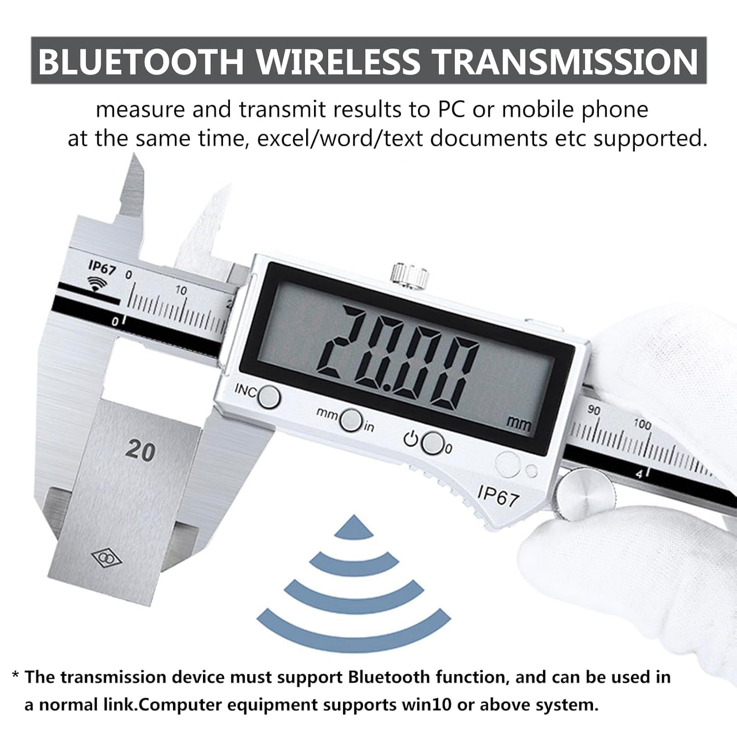 Suwmiarka Cyfrowa 200 Mm/8 Cali Wodoodporna Z Bluetooth, Profesjonalna Suwmiarka Cyfrowa Ze Stali Nierdzewnej Do Majsterkowania/biżuterii/druku 3d