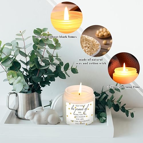 Miniatura 3 de Fumete 50 velas de agradecimiento a granel inspiradoras a granel de 3.5 onzas May You Be Proud of The Difference You Make, regalos de agradecimiento