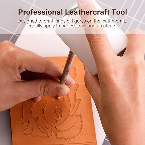 Miniatura 8 de WUTA Martillo de cuero para tallado de cuero, mazo de cuero profesional, martillo de cabeza de nailon para herramientas de bricolaje hechas a mano