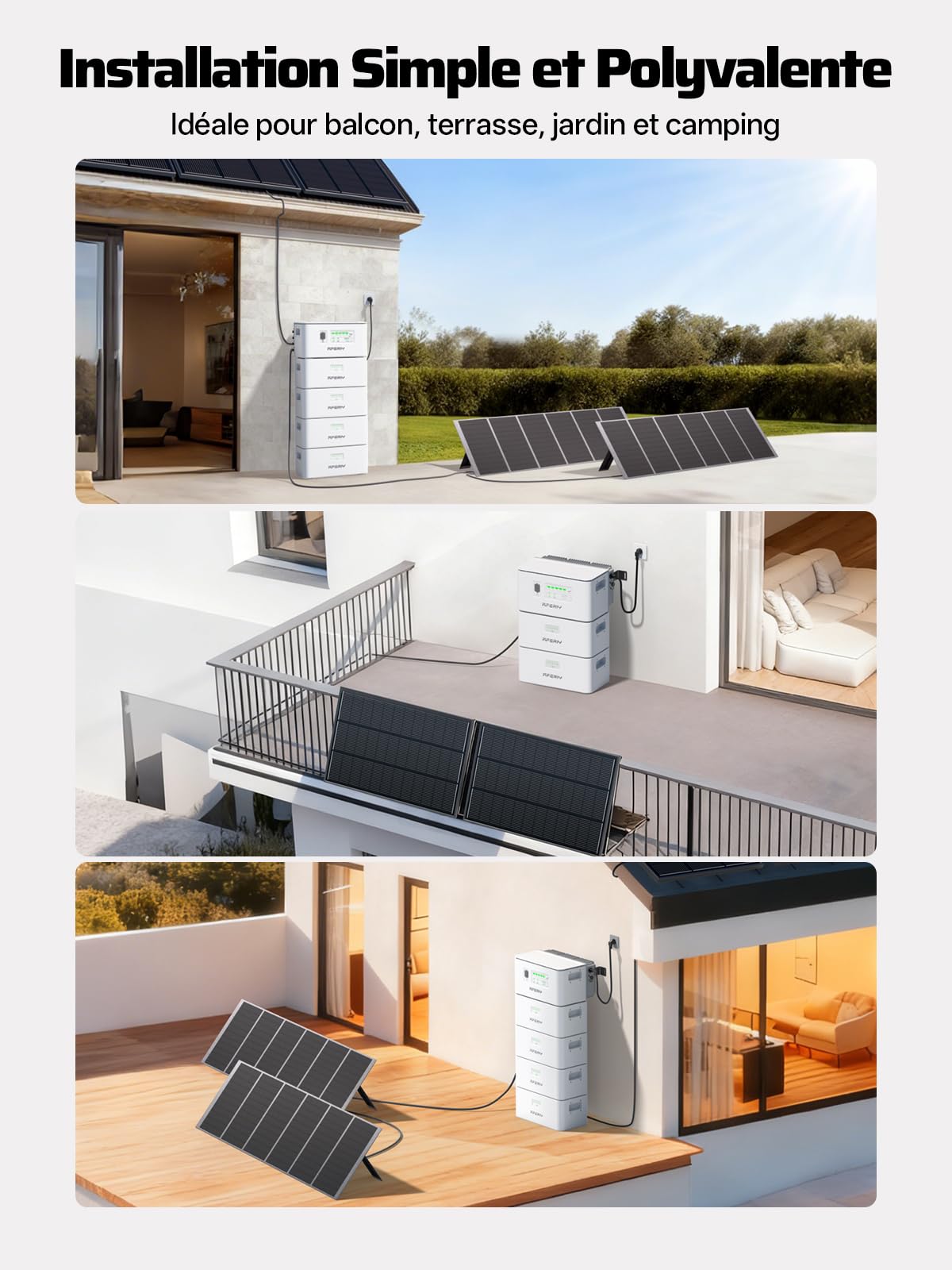 AFERIY AF-PS240-B, Batterie LiFePo4 1958Wh, Capacité Extensible à 7832Wh, Système Solaire Tout-en-Un pour Balcon, Etanche à l'eau et à la Poussière IP65, Batterie Supplémentaire pour AF-PS240