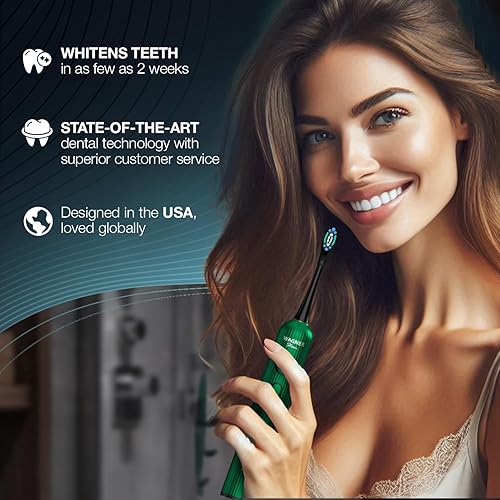 Miniatura 5 de Wagner Stern VibroWave Plus - Cepillo de dientes eléctrico sónico de oscilación y vibración con 4 cabezales de cepillo. IPX7 resistente al agua.