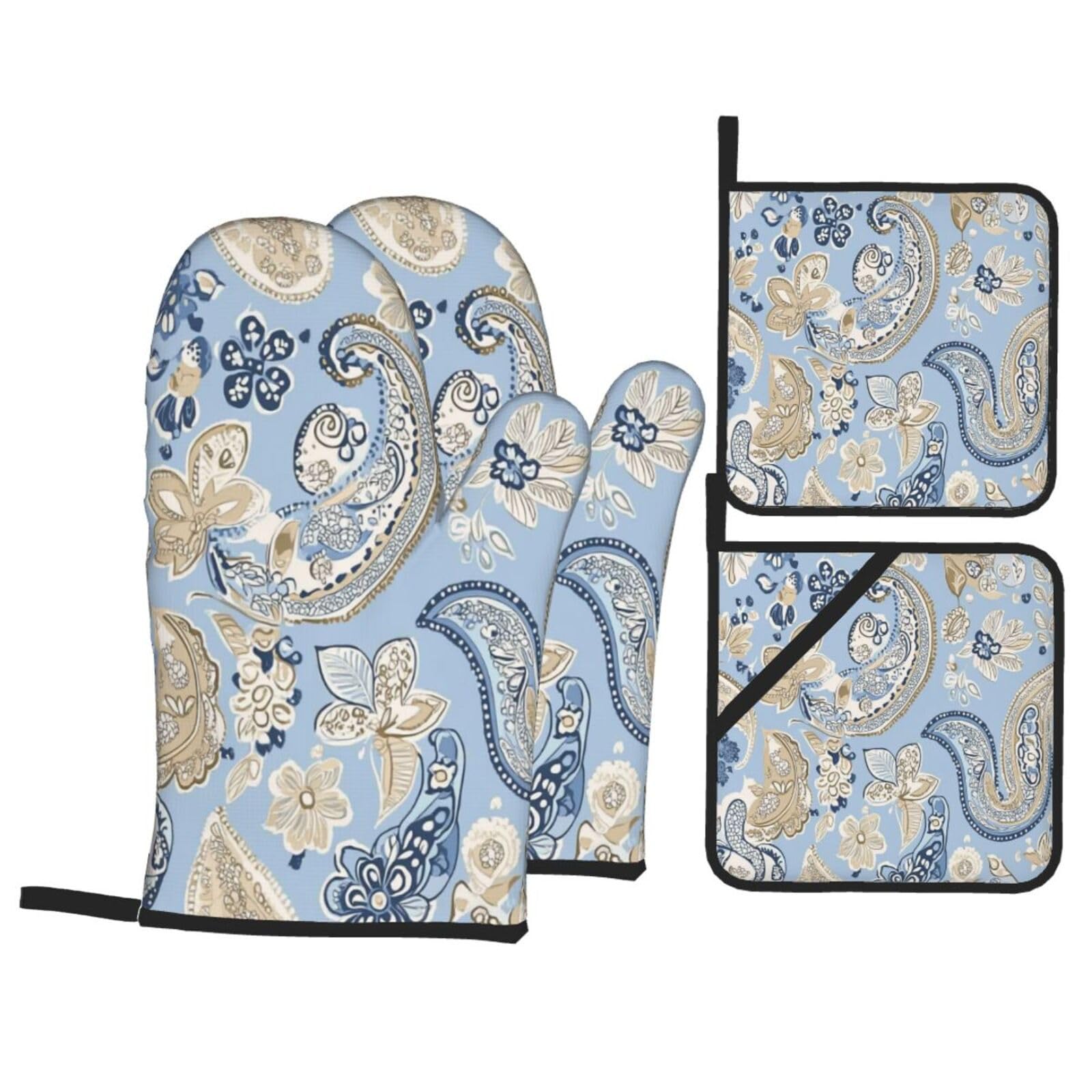 Guantes de Barbacoa Manoplas de Cocina Agarraderas Bolsillo Agarre Flexible