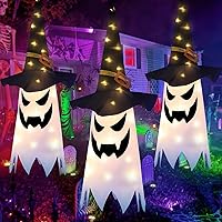Vista 1 de Decoraciones de Halloween, 3 piezas de decoración al aire libre colgante iluminado fantasma brillante, calcetines de viento para interiores