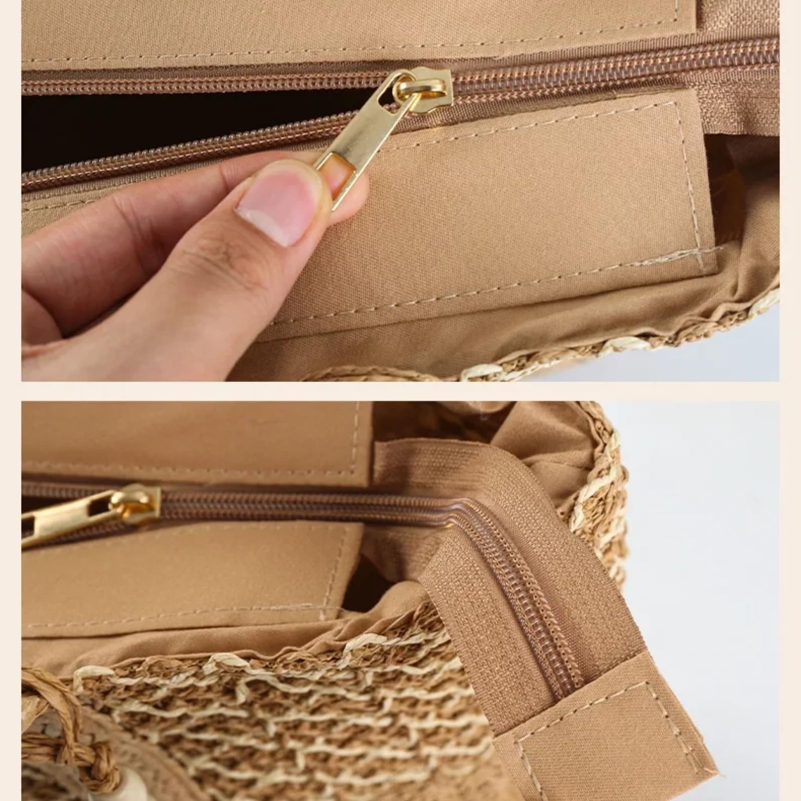 Handgemachte Strohhandtasche Frauen Holiday Beach Obergriffstaschen Freizeit-Tote Retro Schultertaschen