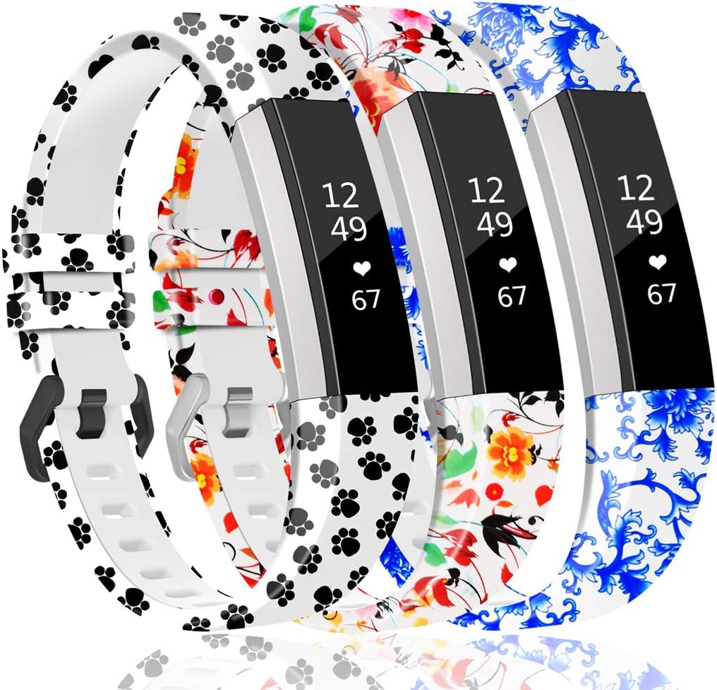 ZEROFIRE Band Compatible with Fitbit Alta and Alta HR Replacement Wristband Adjustable Silicone Sports Watch Band for Men Women Colorful Printing Straps, Standard Size for 5.5"-8.1" Wrists, No Tracker